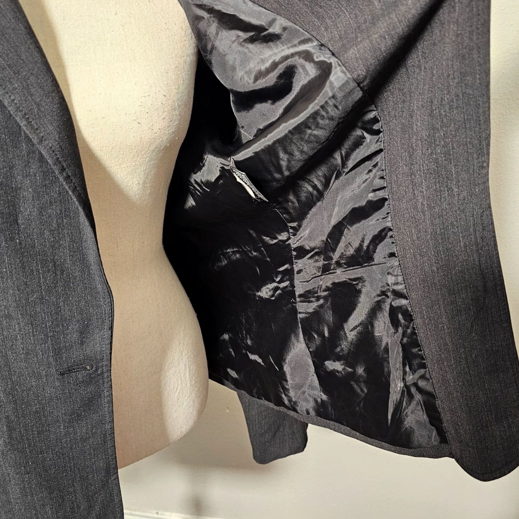 Anne Klein Anne Klein Suit Blazer Charcoal One-Button Lined Jacket Size 14 Womens Regular Sleeve Long Solid Pattern Size XL / US 12-14 / IT 48-50 - 5 Thumbnail