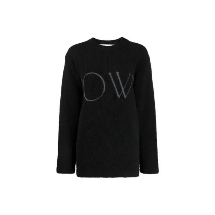 Off-White Off-White Black Logo Embroidered Sweater for Women 0079 Size S / US 4 / IT 40 - 1 Thumbnail