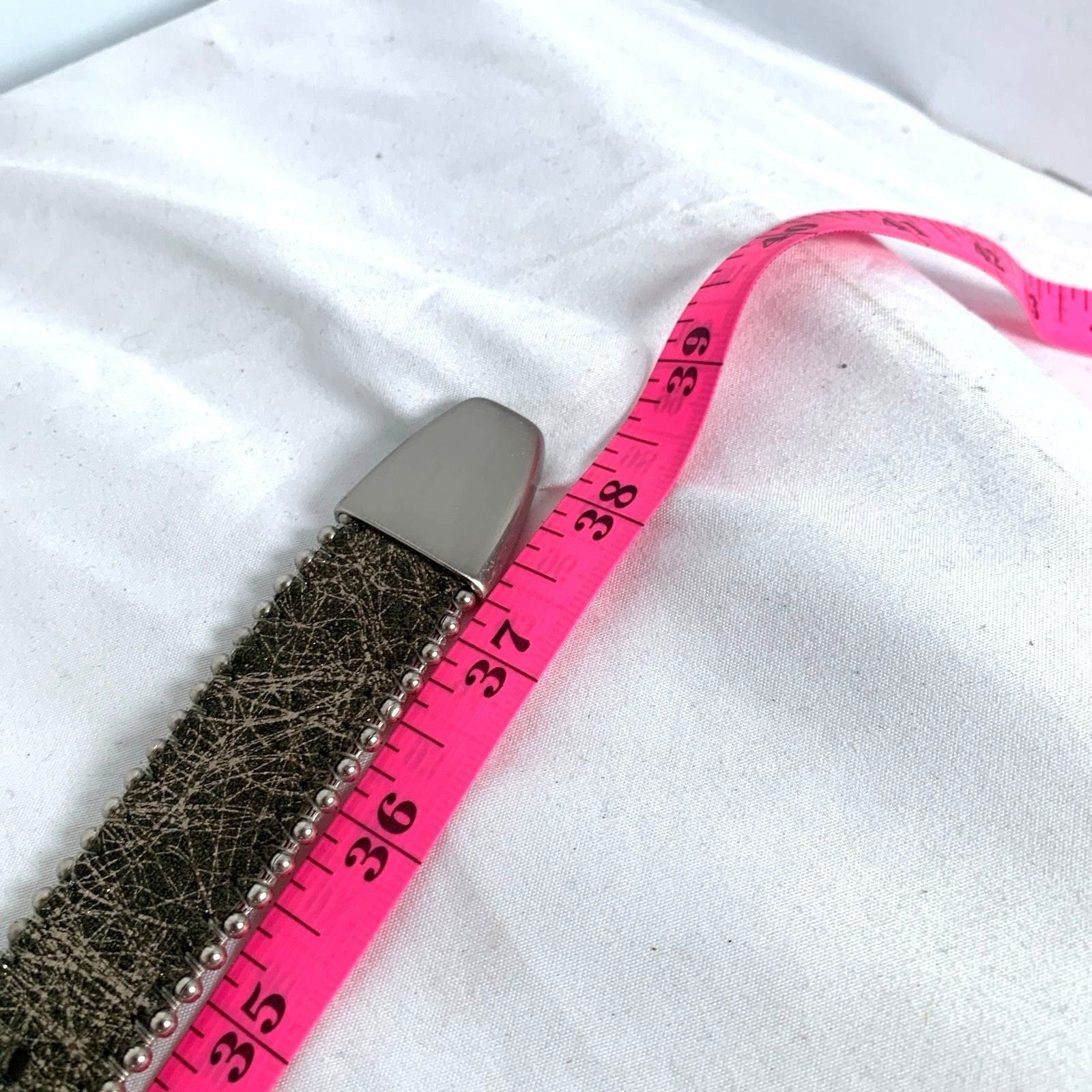 B.B. Simon Vintage BB Simon Women Silver Green Leather Belt Beaded Edgi Size ONE SIZE - 2 Thumbnail