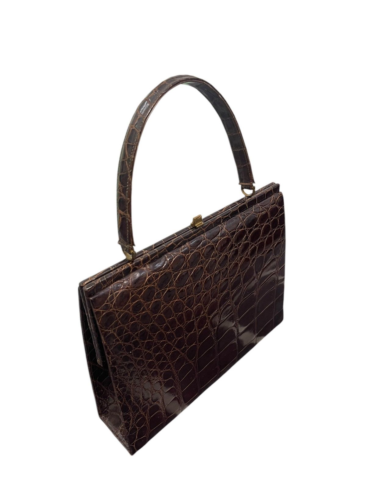 Genuine Leather Crocodile Skin Vtg DK Germany Hand Bag 1🟩3 Size ONE SIZE - 4 Thumbnail