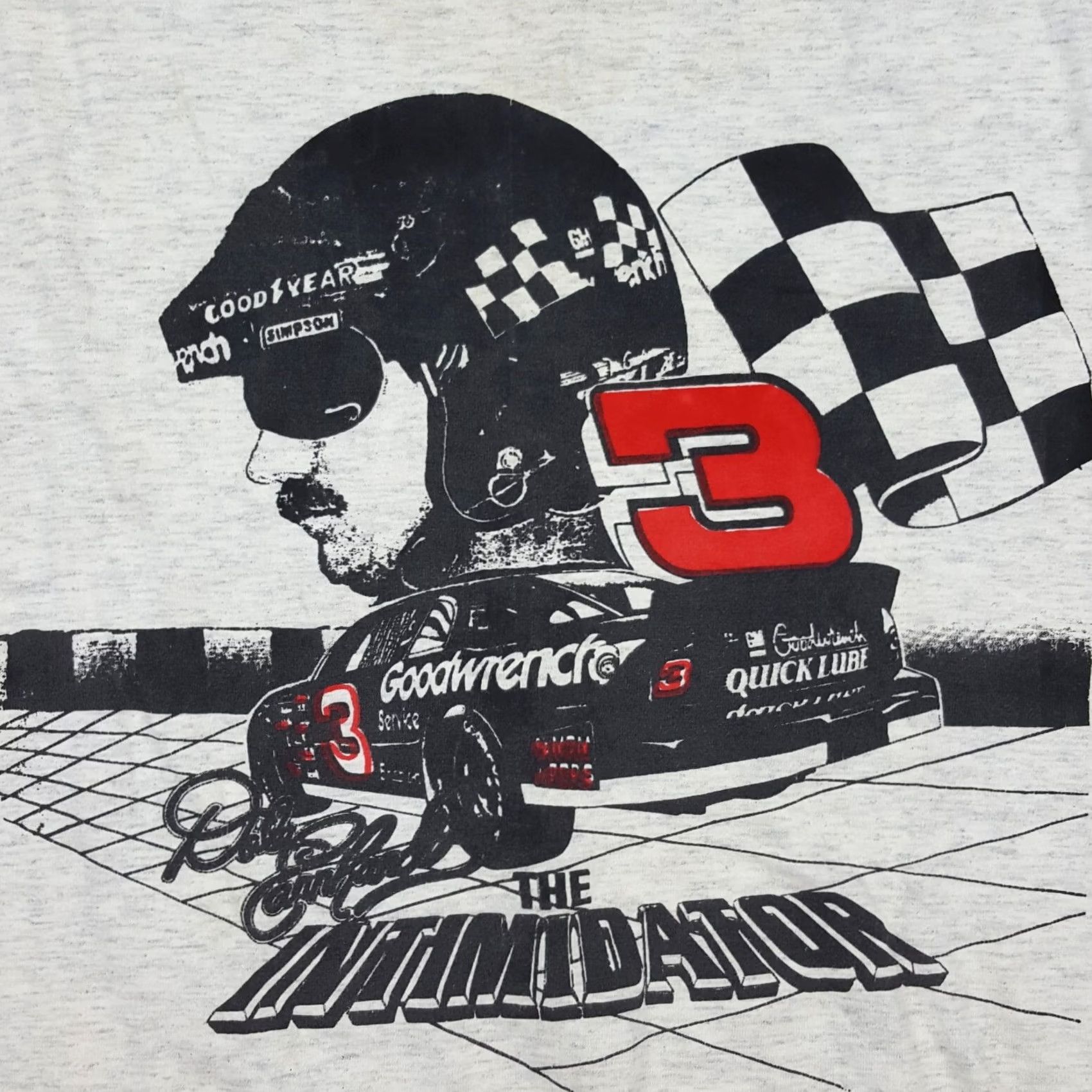Fruit Of The Loom VINTAGE Dale Earnhardt NASCAR T-Shirt Gray 90s Short Sleeve XL Mens United States Graphic Print Racing Shirt Size US XL / EU 56 / 4 - 3 Thumbnail