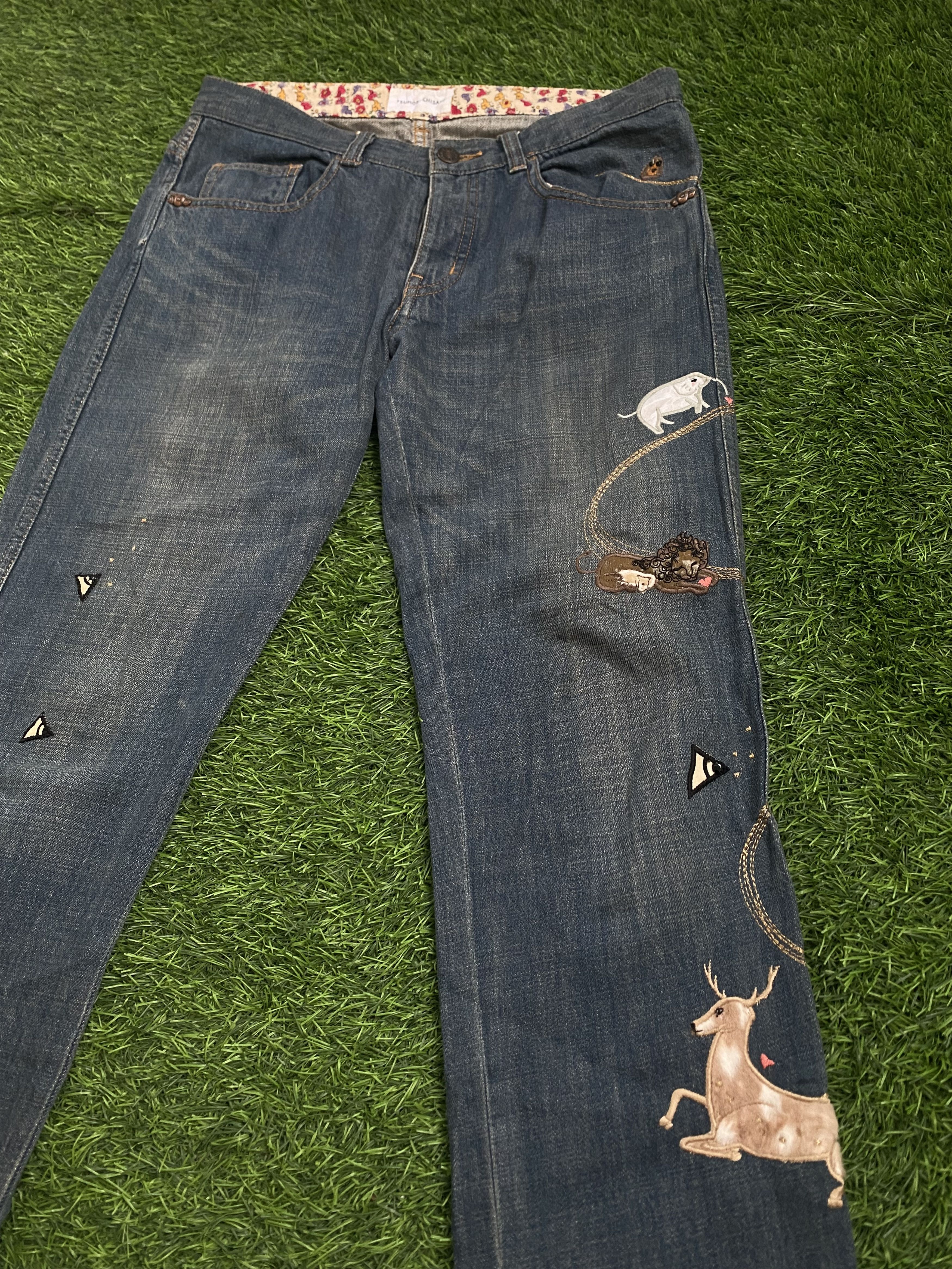 Tsumori Chisato Tsumori Chisato by Issey Miyake Animal Embordiery Denim Size 29" - 2 Thumbnail
