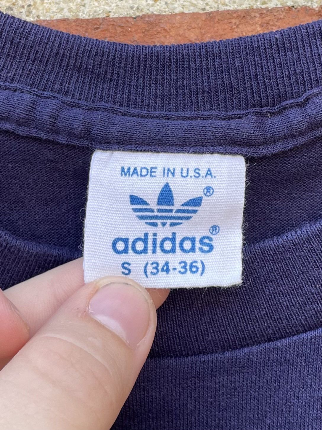 Adidas Vintage 70s/80s Adidas Striped Spellout Graphic T Shirt Size US S / EU 44-46 / 1 - 2 Thumbnail