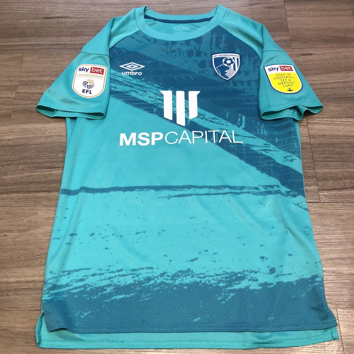 image of Soccer Jersey x Umbro Bournemouth 20/21 Away Shirt 20 Riquelme in Light Green, Men's (Size Medium)
