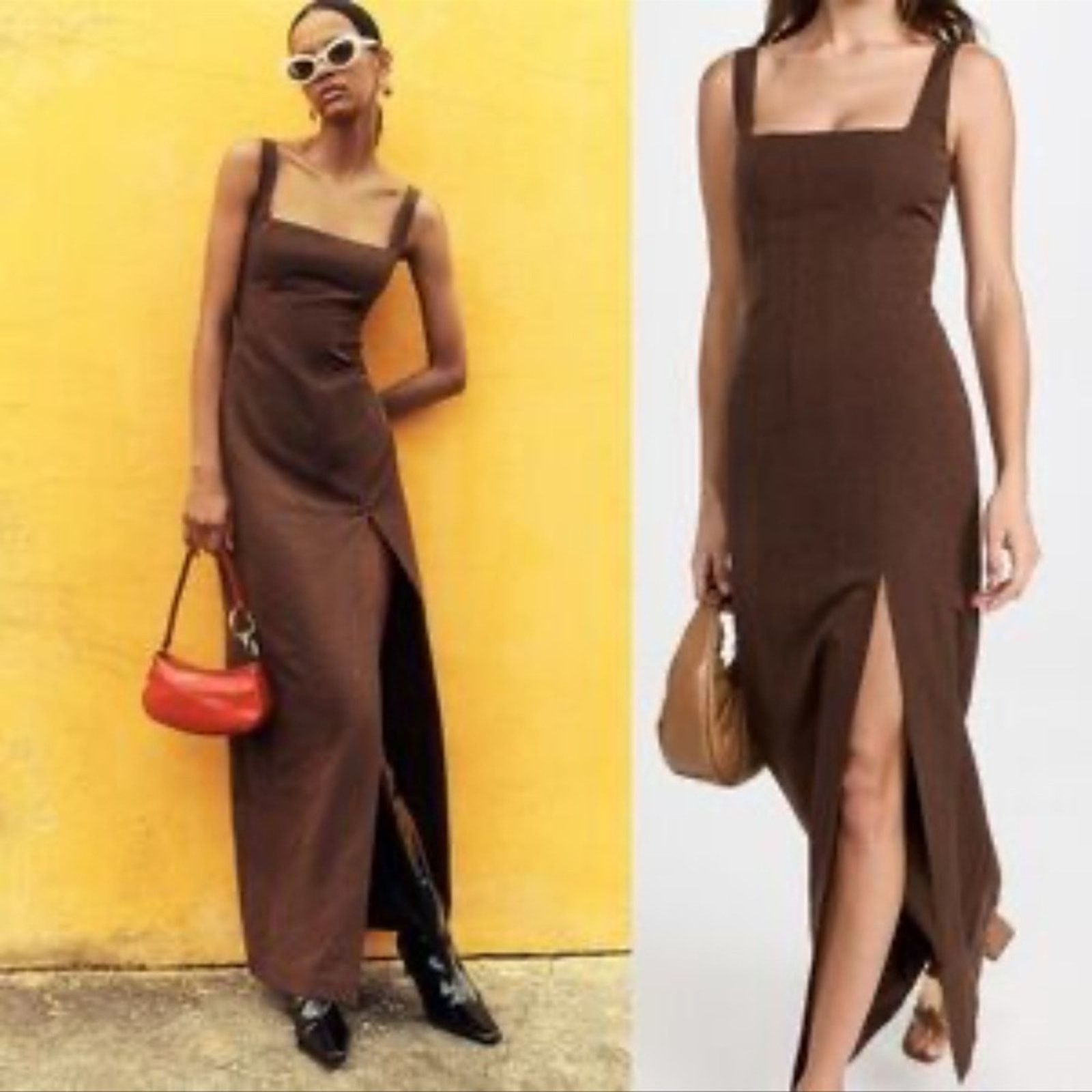 Staud Staud Portrait Dress - Size 12 - Chocolate Brown Size XL / US 12-14 / IT 48-50 - 2 Thumbnail