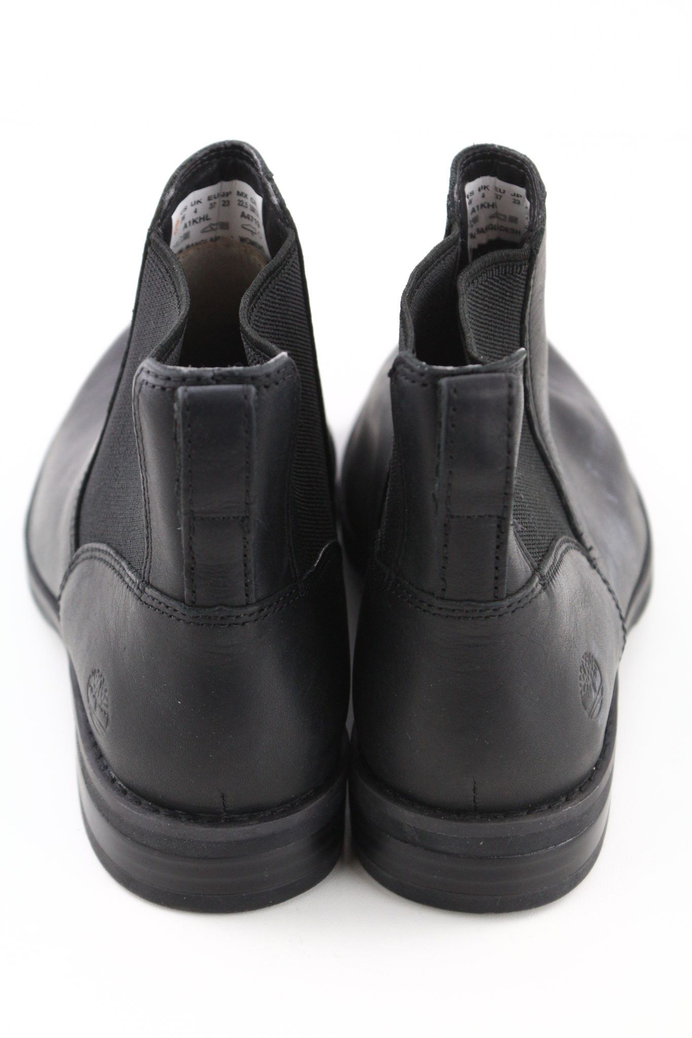 Timberland A1KHL UK4 Mid Top Black Leather Side Panels Boots 79958 Size US 4.5 / IT 34.5 - 8 Thumbnail