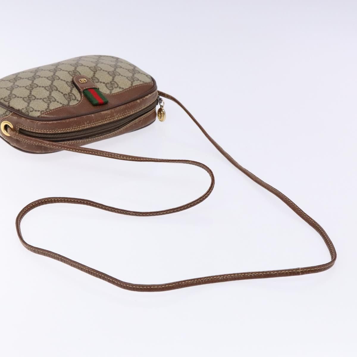 Gucci GUCCI GG Supreme Web Sherry Line Shoulder Bag Pvc Beige Gold Size ONE SIZE - 7 Thumbnail