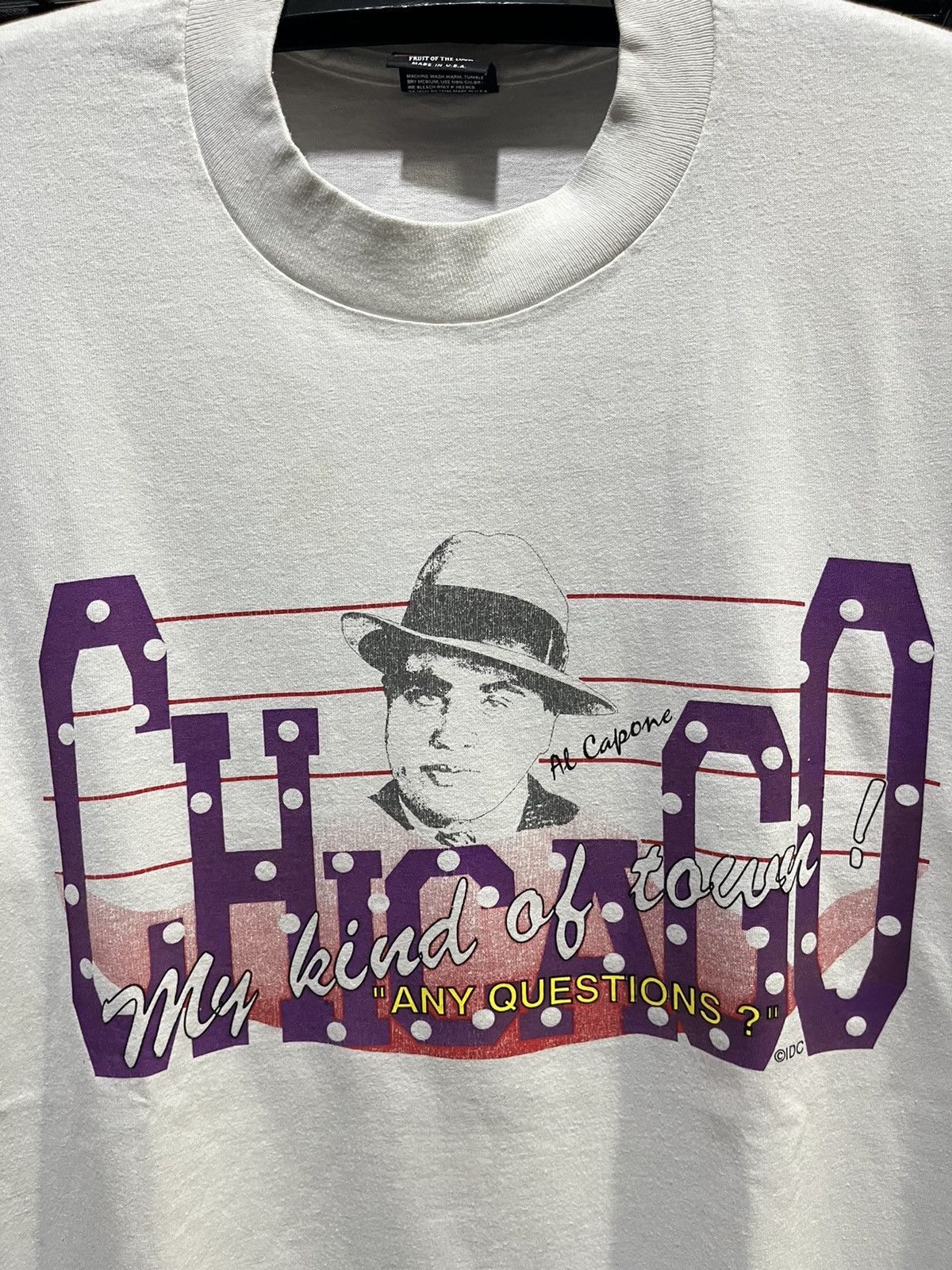 Vintage Al Capone Chicago My Kind of Town Photo Tee 90s Size US L / EU 52-54 / 3 - 2 Thumbnail