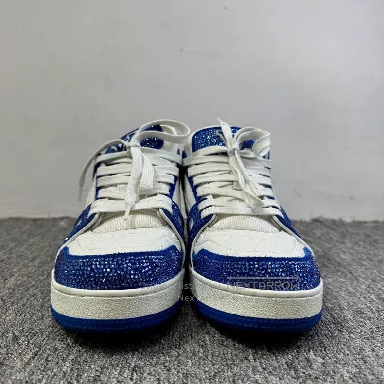 Louis Vuitton Louis Vuitton Blue rhinestone trainer shoes Size US 7.5 / EU 40-41 - 2 Thumbnail