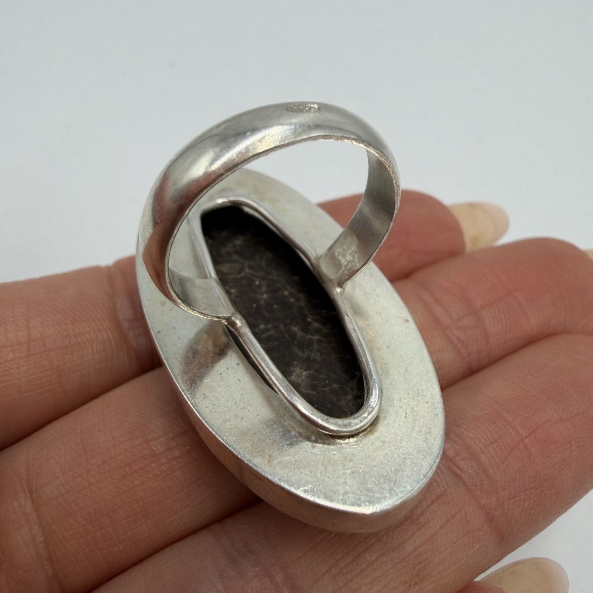 Sterling Silver Vintage Sterling Silver 925 Natural Fossil Coral Ring S 8 Size ONE SIZE - 5 Thumbnail