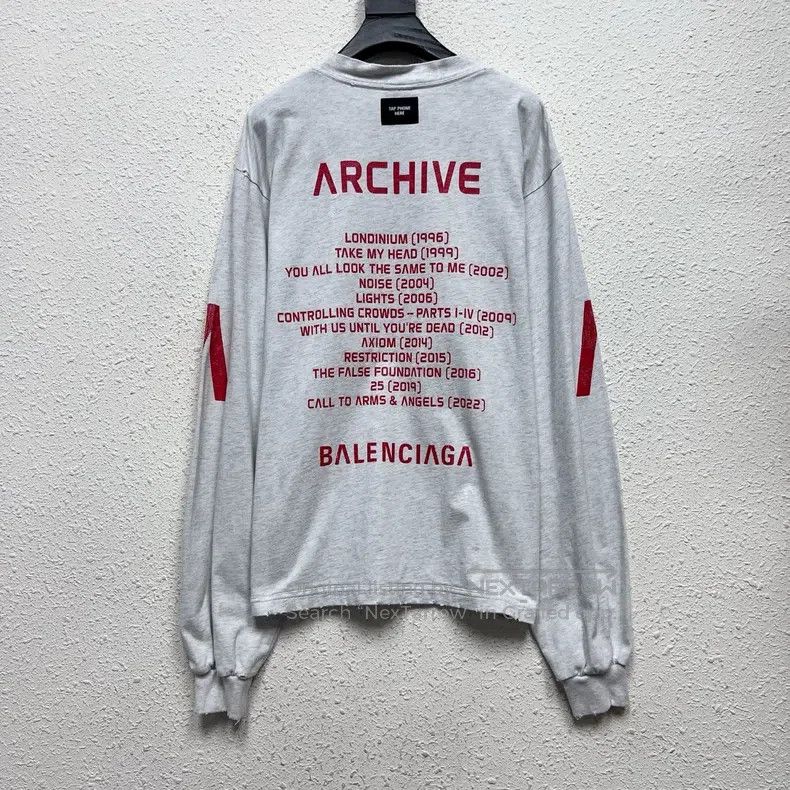 Balenciaga Balenciaga Distressed Grey Long Sleeve Size US XS / EU 42 / 0 - 2 Thumbnail