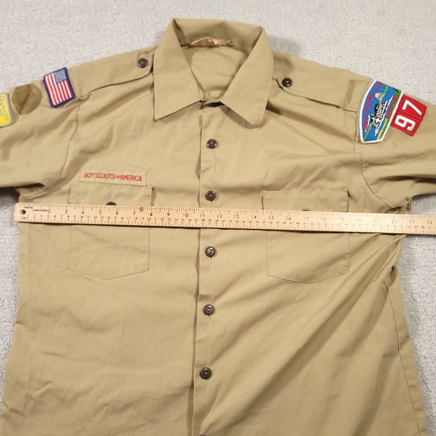 Vintage VINTAGE Boy Scouts Shirt Men’s L Patches Great Rivers Council Missouri Flag Mens Shirt L Brown - Size US L / EU 52-54 / 3 - 3 Thumbnail