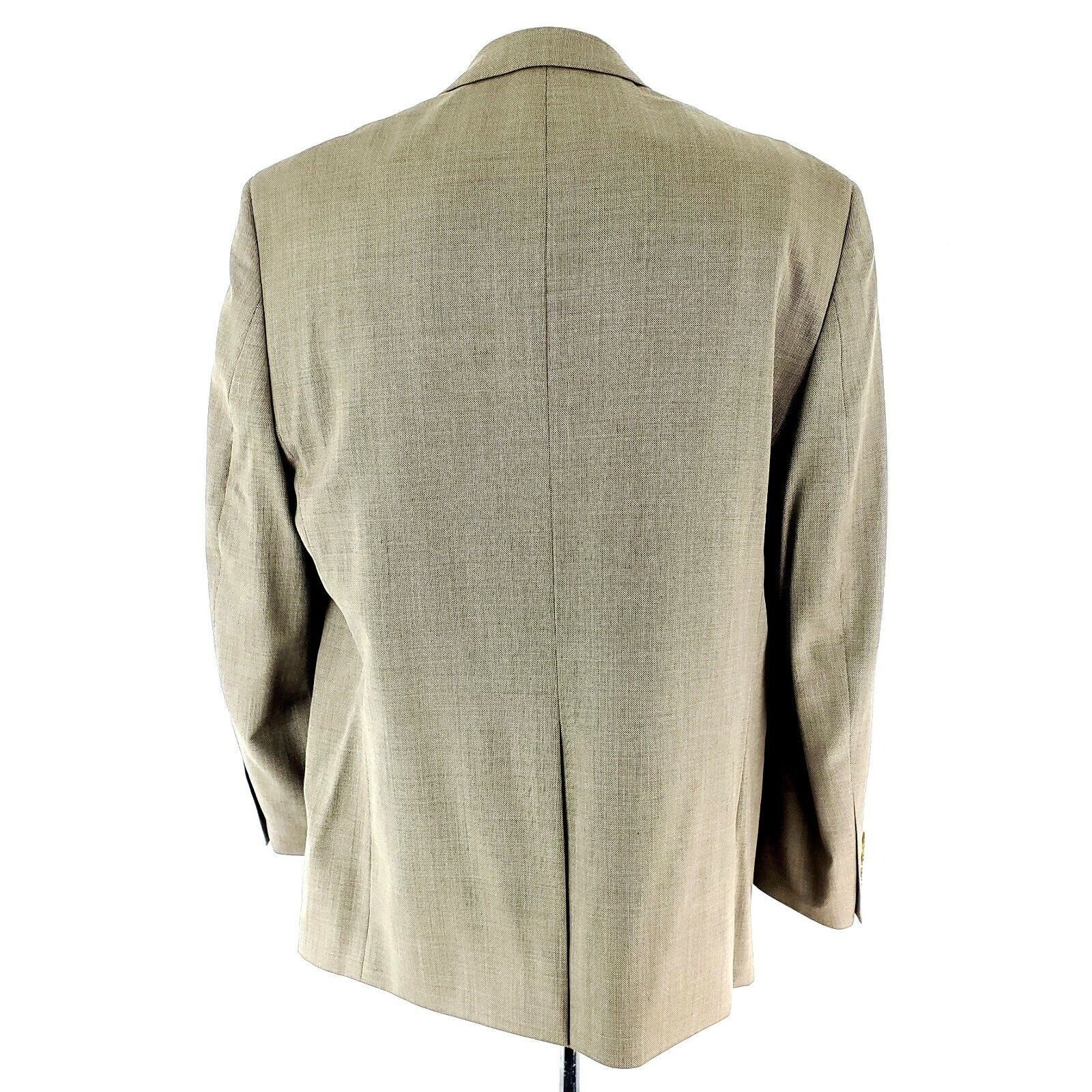 Pronto Uomo Pronto Uomo Super 120s Wool 2 Button Blazer 42R Check Tan Be Size 42R - 6 Thumbnail