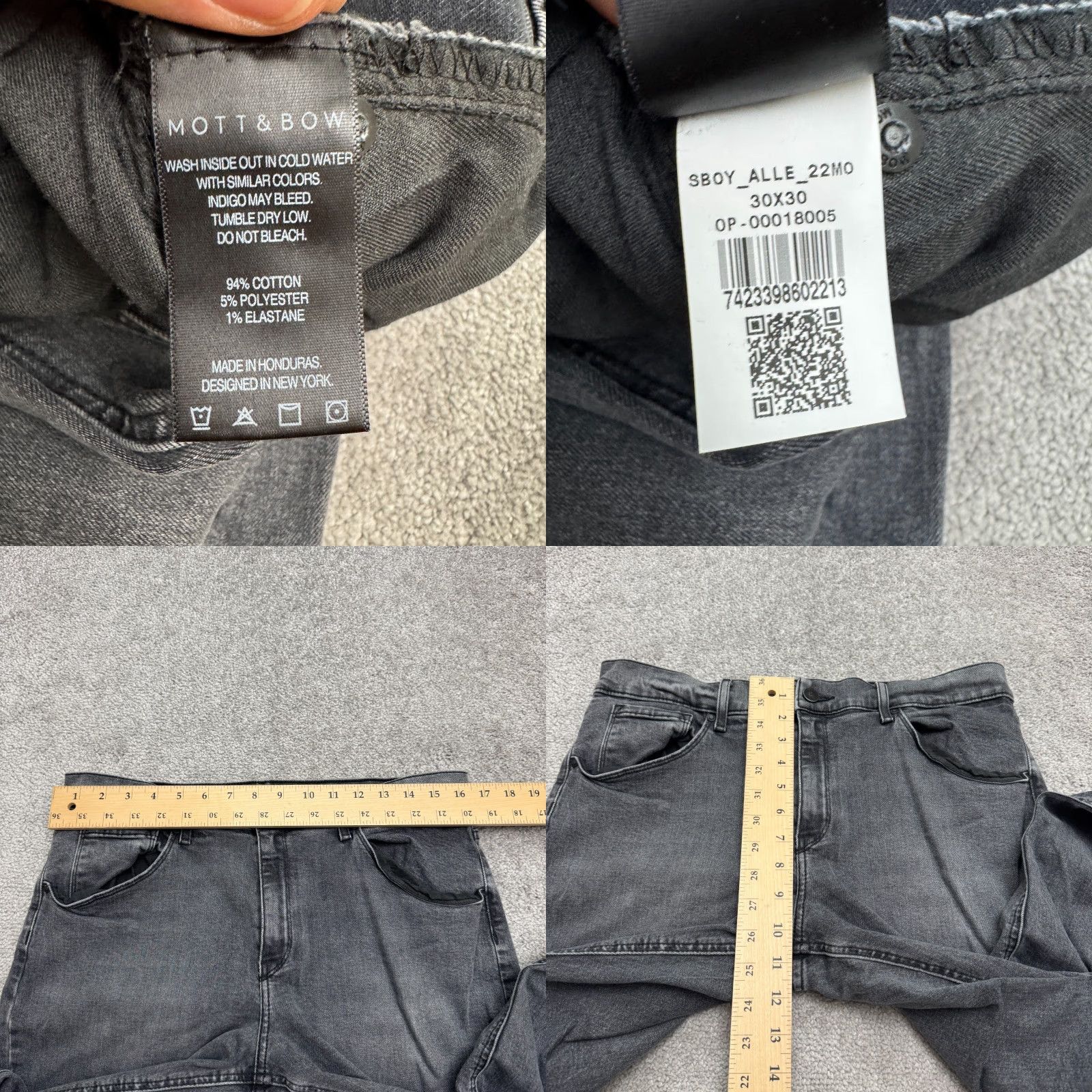 Mott & Bow Mott & Bow Boyfriend Jeans Womens 30x30 Washed Black High Rise 32x29 Denim Jeans Size 30" / US 8 / IT 44 - 8 Thumbnail