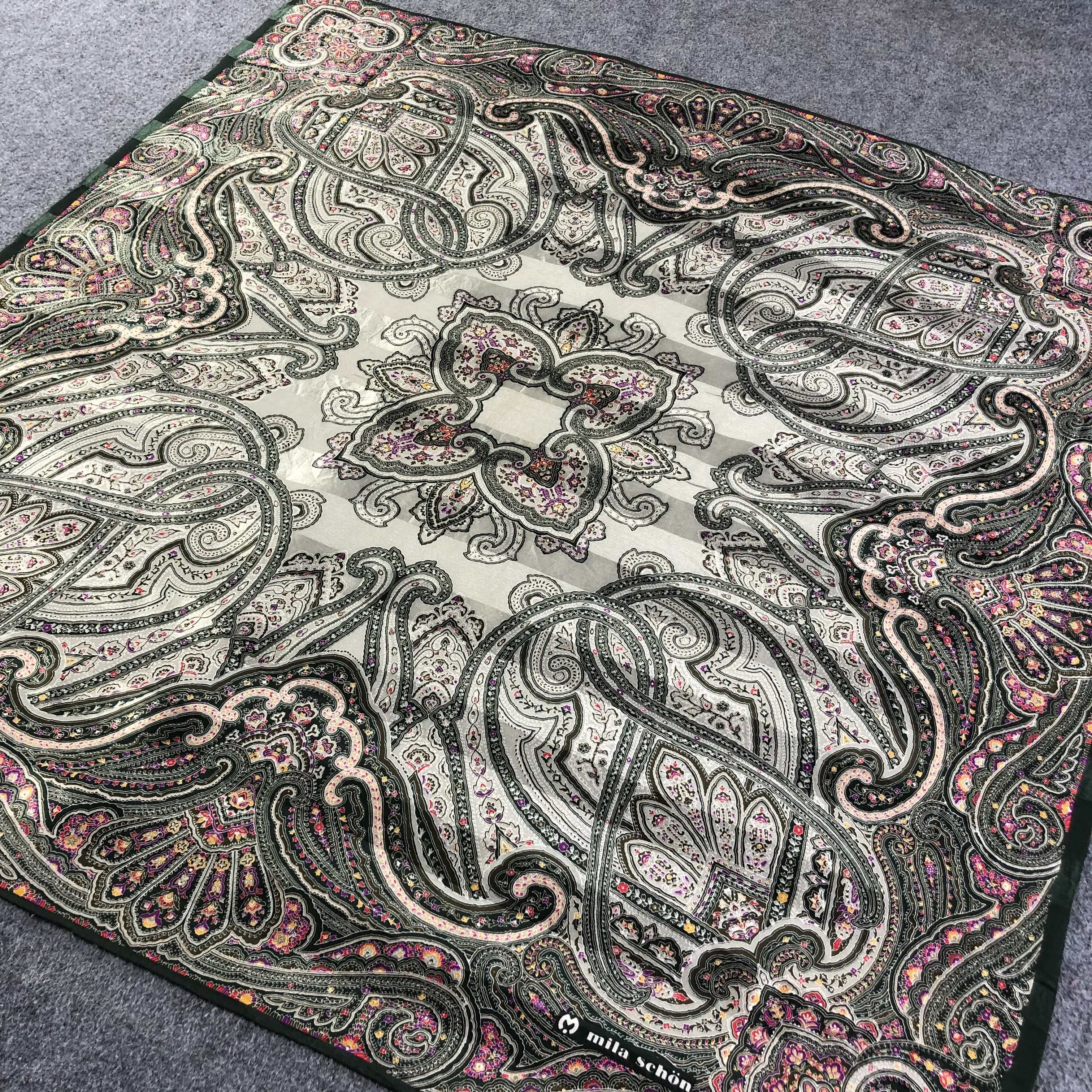 Mila Schon Vintage Mila Schon Luxury Paisley Silk Scarf M603 Size ONE SIZE - 2 Thumbnail