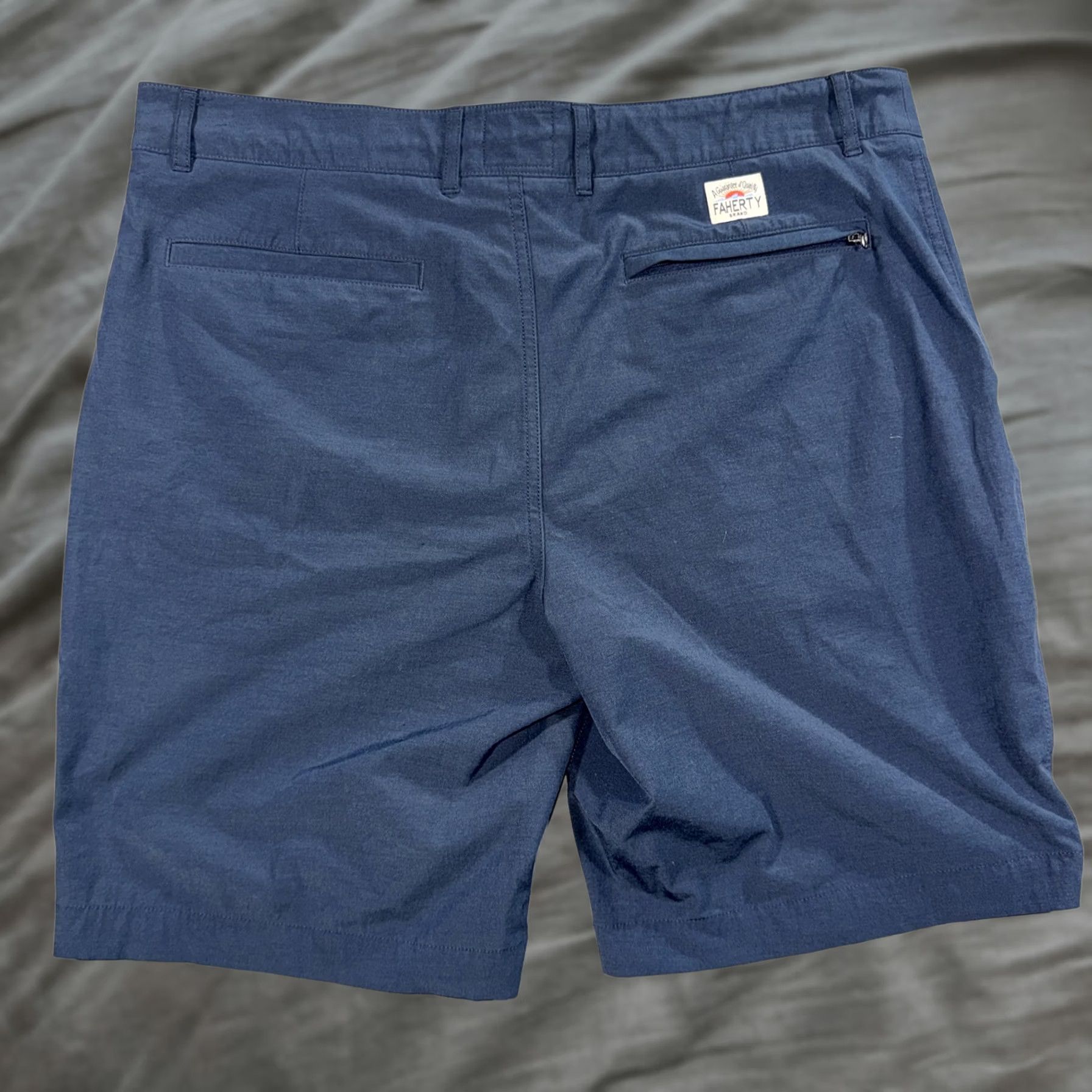 Faherty Faherty Shorts Mens 36 Blue All Day Drawstring Chino Stretch Casual Summer Size US 36 / EU 52 - 1 Thumbnail