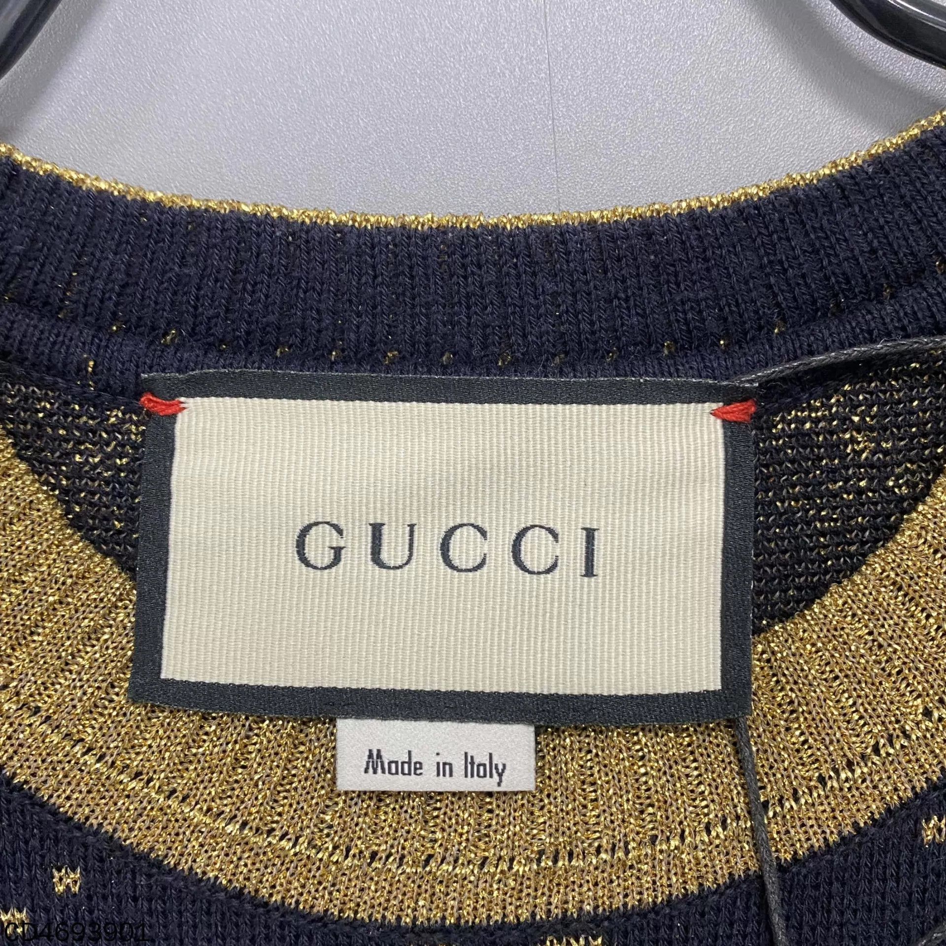 Gucci GUCCI Gold-Thread Jacquard Allover Print Knit Tee Size XS / US 0-2 / IT 36-38 - 4 Thumbnail