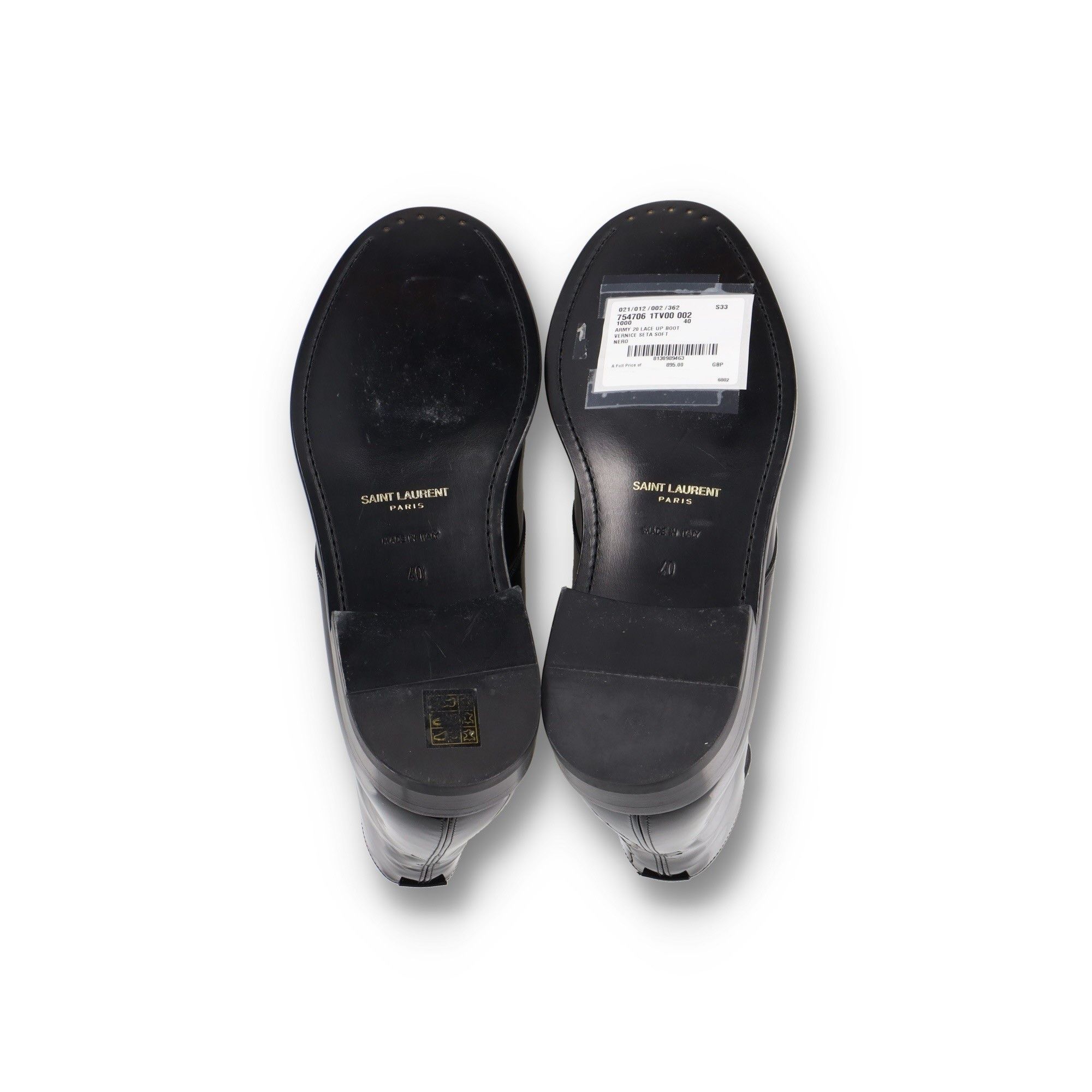 Saint Laurent Paris Black Army 20 Patent Leather Boots Size US 7 / EU 40 - 5 Thumbnail
