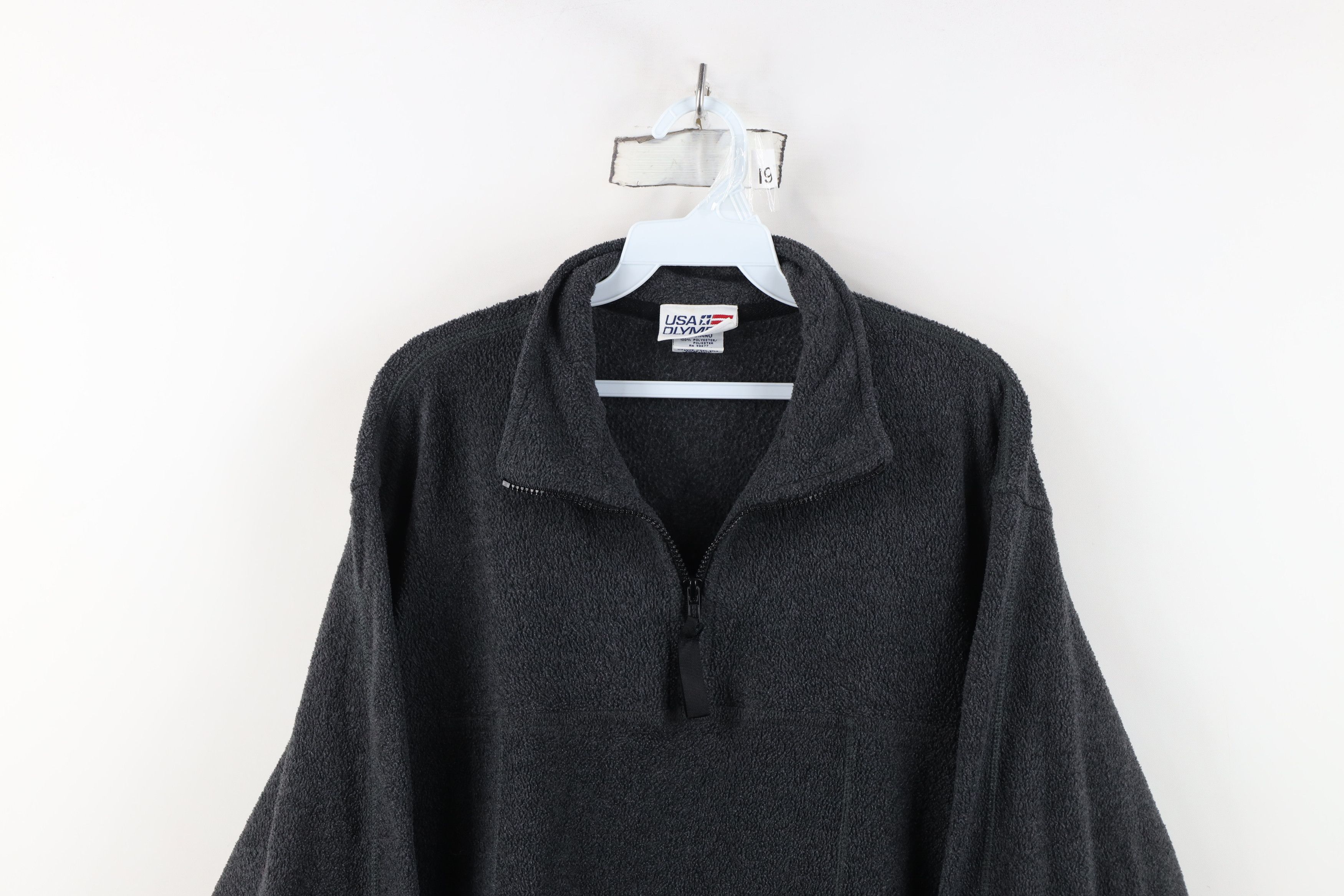 Vintage Vintage 90s USA Olympics Blank Half Zip Fleece Sweater Gray Size US M / EU 48-50 / 2 - 2 Thumbnail