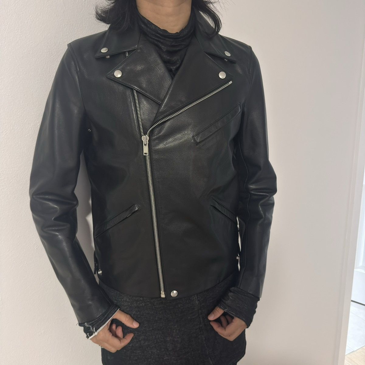 Theory New York brand Theory Shell Dyed Cow Leather Motor Jacket Size US M / EU 48-50 / 2 - 15 Thumbnail