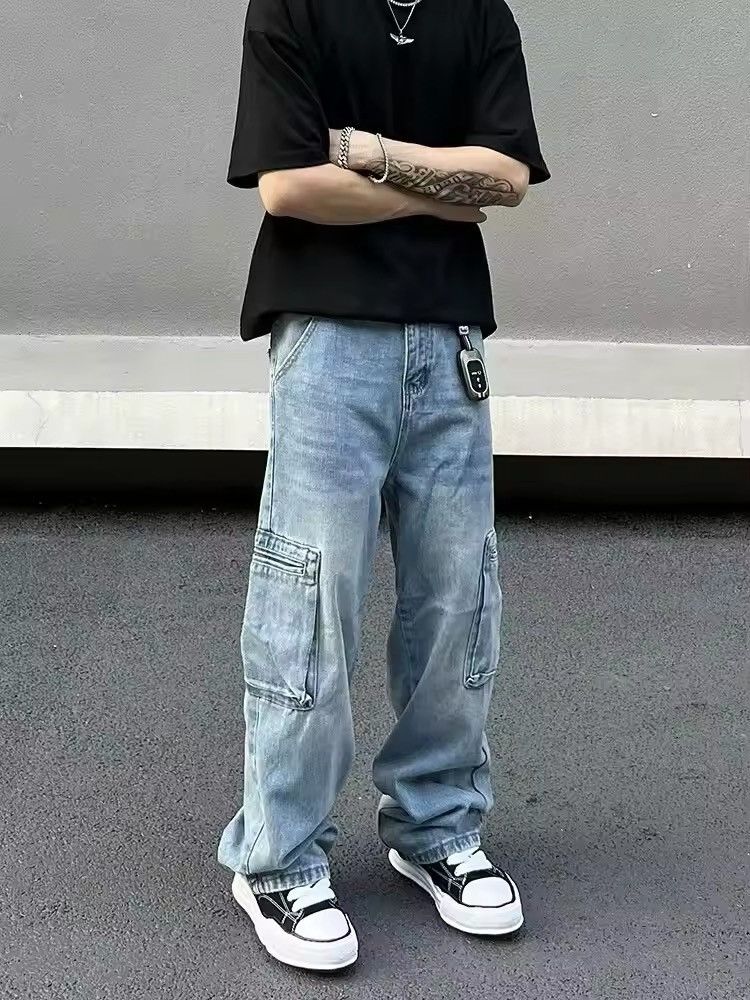 Designer × Japanese Brand × Vintage Faded baggy flared cargo pants y2k Size US 30 / EU 46 - 2 Thumbnail