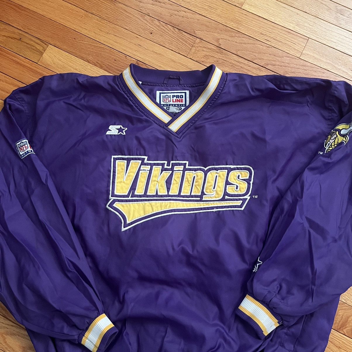 NFL × Pro Player × Vintage VTG Pro Player Vikings Pullover Windbreaker Size US XXL / EU 58 / 5 - 2 Thumbnail