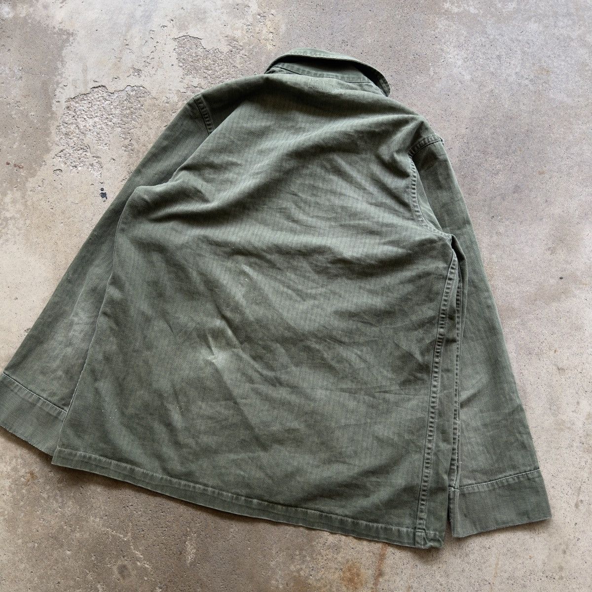 Vintage 60s Faded Thrashed HBT Herringbone Twill Field Fatigue Shirt Size US M / EU 48-50 / 2 - 12 Thumbnail