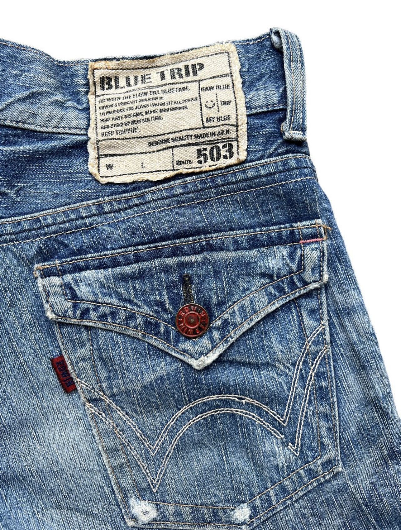 Edwin Edwin 503 Distressed Flare Bootcut Denim Jeans 32x30.5 Size US 32 / EU 48 - 7 Thumbnail