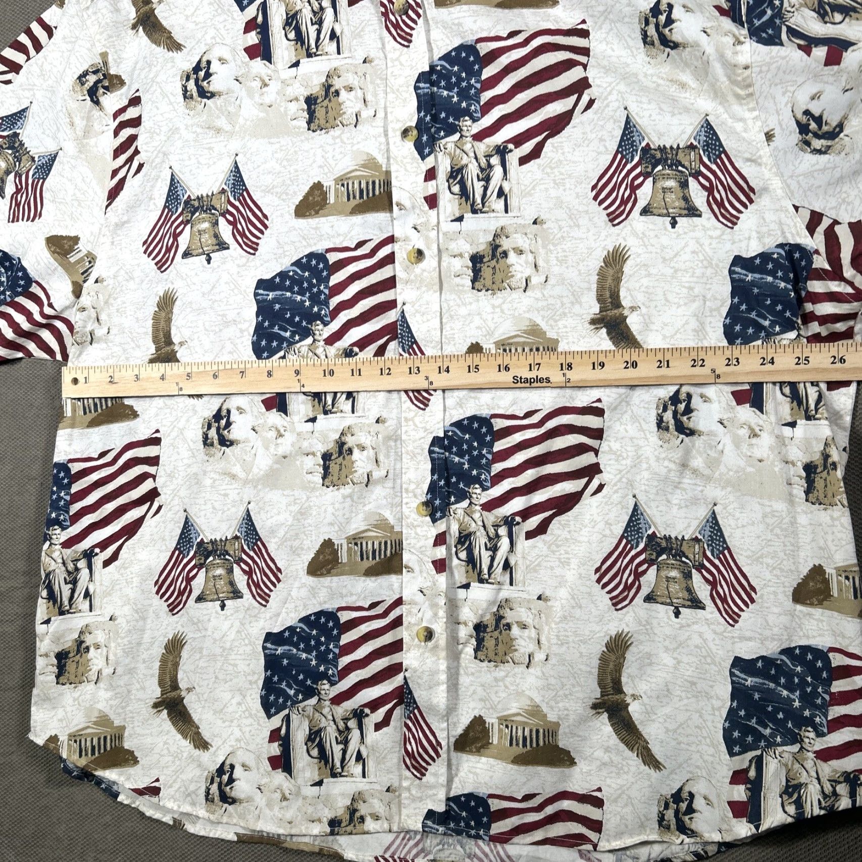 Cotton Traders Cotton Traders Sport American Flag Eagle Mens XXL Button Up Shirt Short Sleeve Size US XXL / EU 58 / 5 - 4 Thumbnail