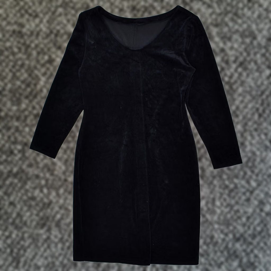 Vintage VINTAGE Womens Sheath Dress UK 16 Large Black L003 Size L / US 10 / IT 46 - 1 Thumbnail