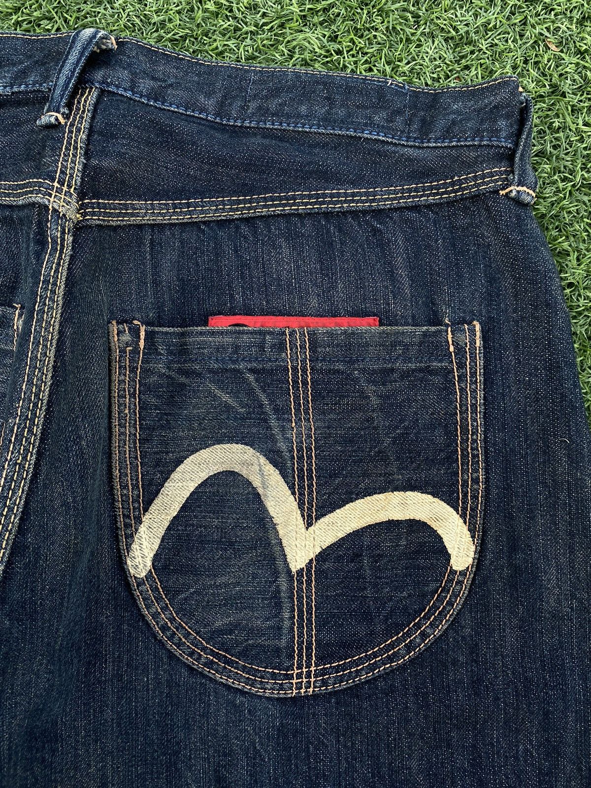 Evisu VINTAGE EVISU YAMANE WHITE SEA GULLS WITH PINK SELVEDGE Size US 32 / EU 48 - 5 Thumbnail
