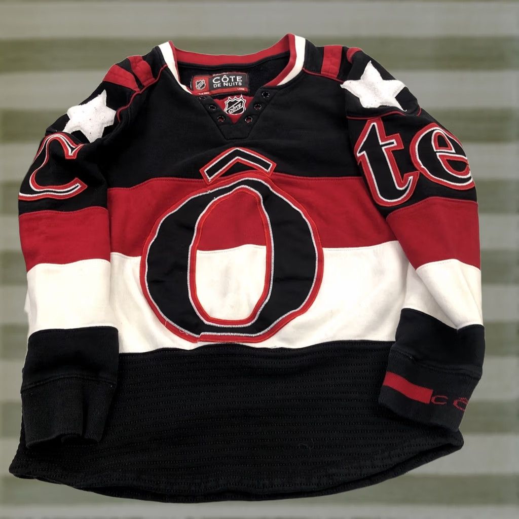 Vintage VINTAGE Cote De Nuits Hockey Jersey Mens L Black 100% Cotton Canvas Embroidered Lace Up 3/4 Sleeve Regular Fit Hockey Theme Activewear Size US L / EU 52-54 / 3 - 1 Thumbnail