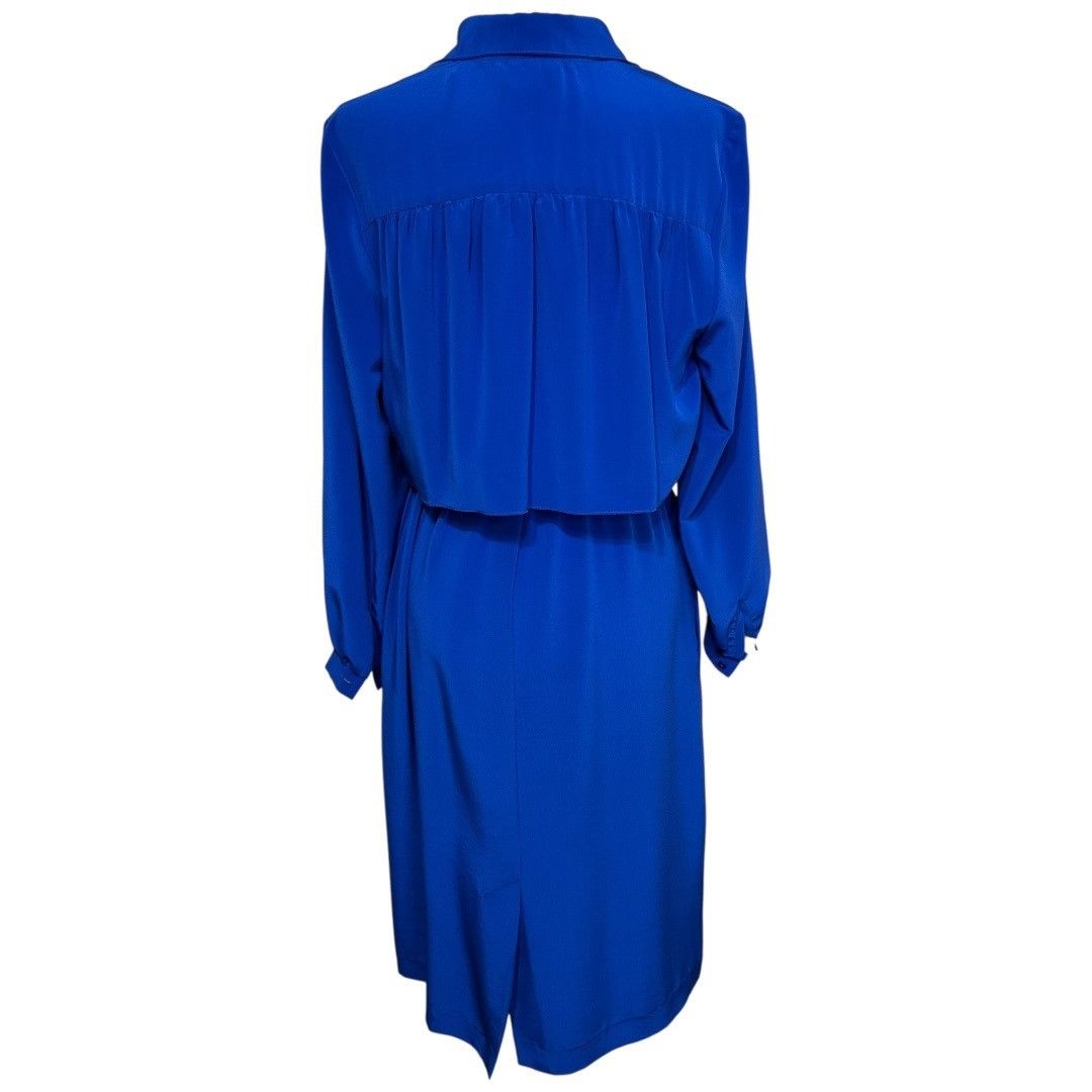 Other Vintage Kay Brandon Blue Long Sleeve Dress W/Belt Women's Si Size L / US 10 / IT 46 - 2 Thumbnail