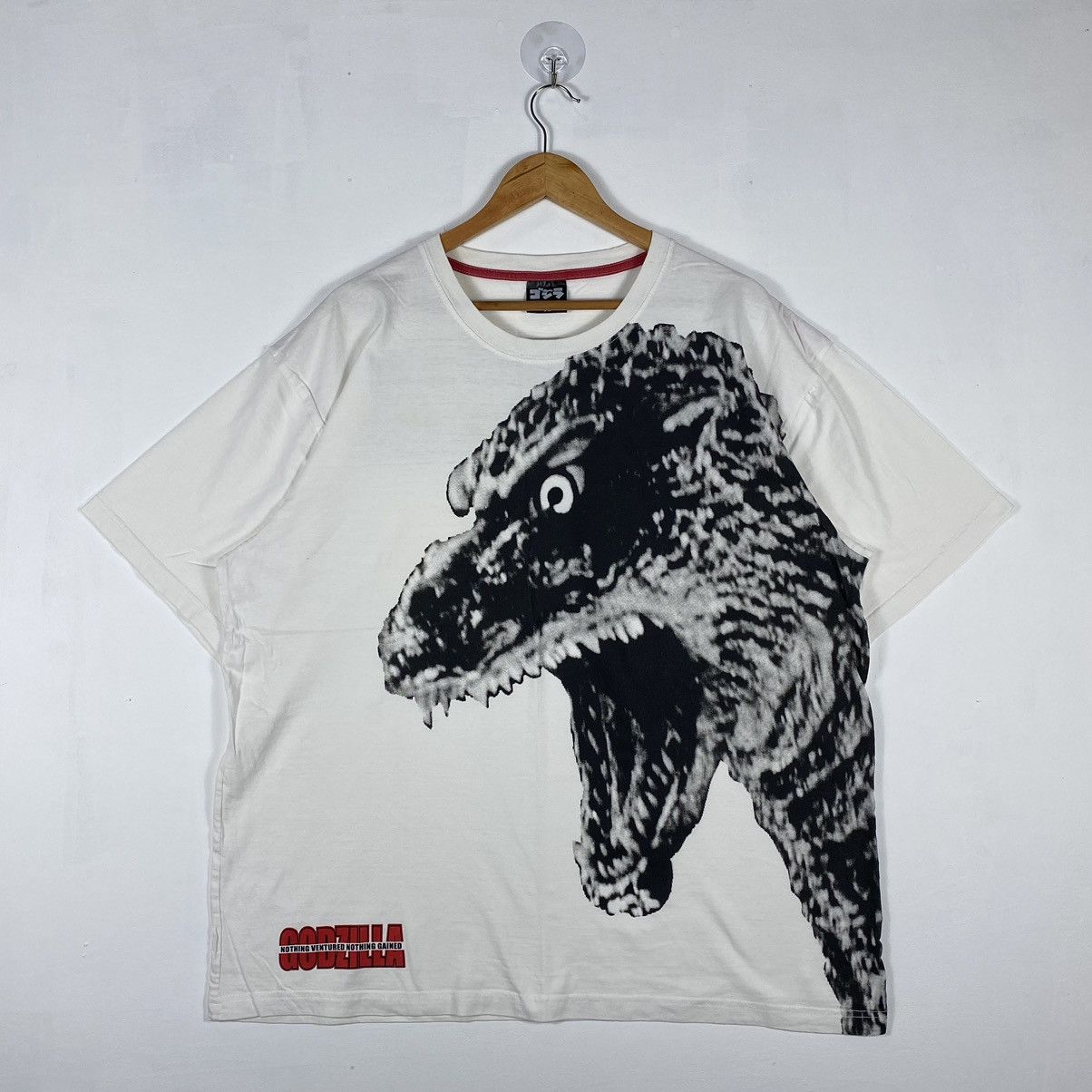Japanese Brand × Vintage Vintage GODZILLA NOTHING VENTURED NOTHING GAINED Tee Size US XXL / EU 58 / 5 - 2 Thumbnail