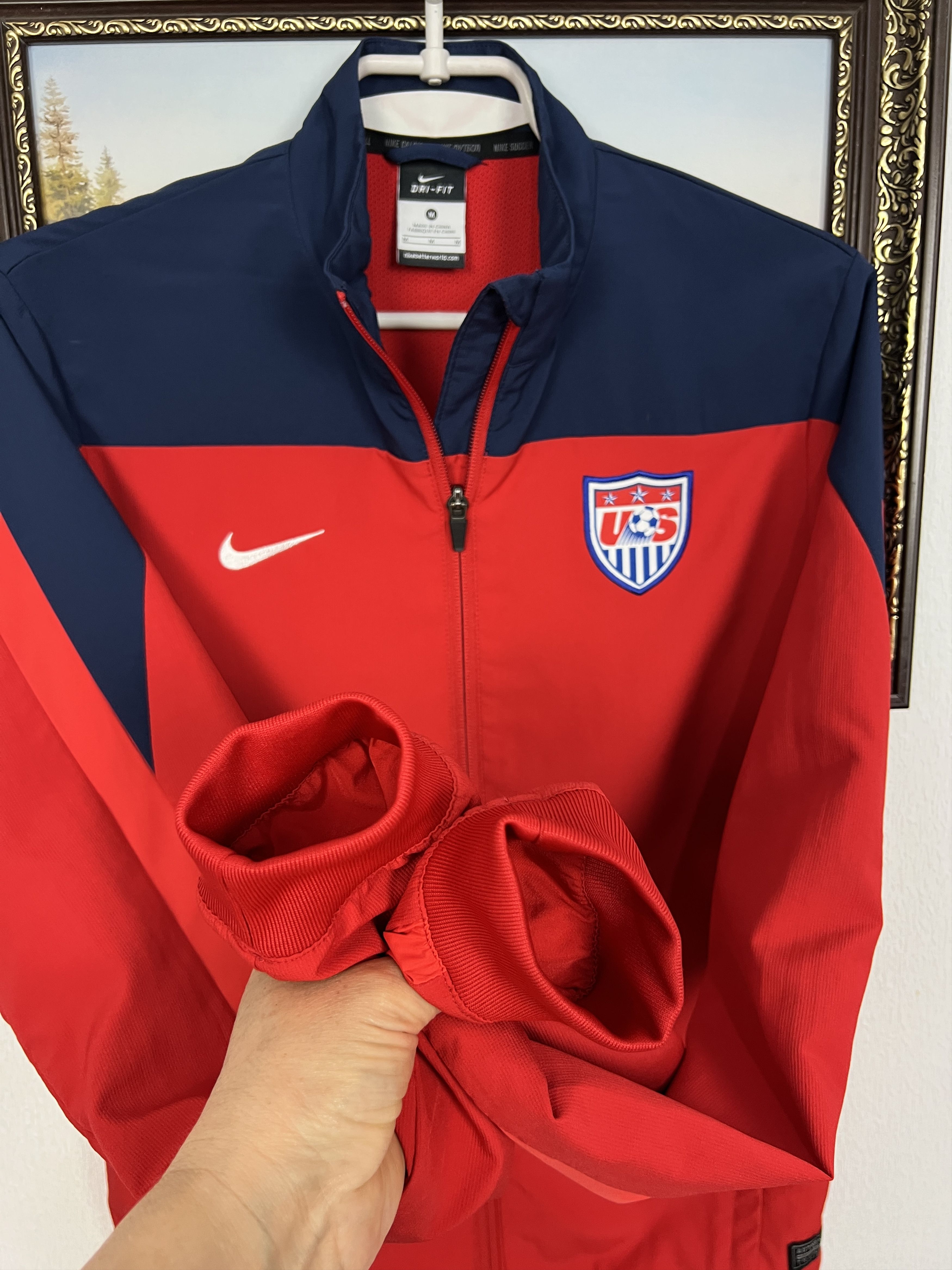 Nike Nike USA Football Train Soccer Jacket Track Top Red Zip Rare Size M / US 6-8 / IT 42-44 - 6 Thumbnail