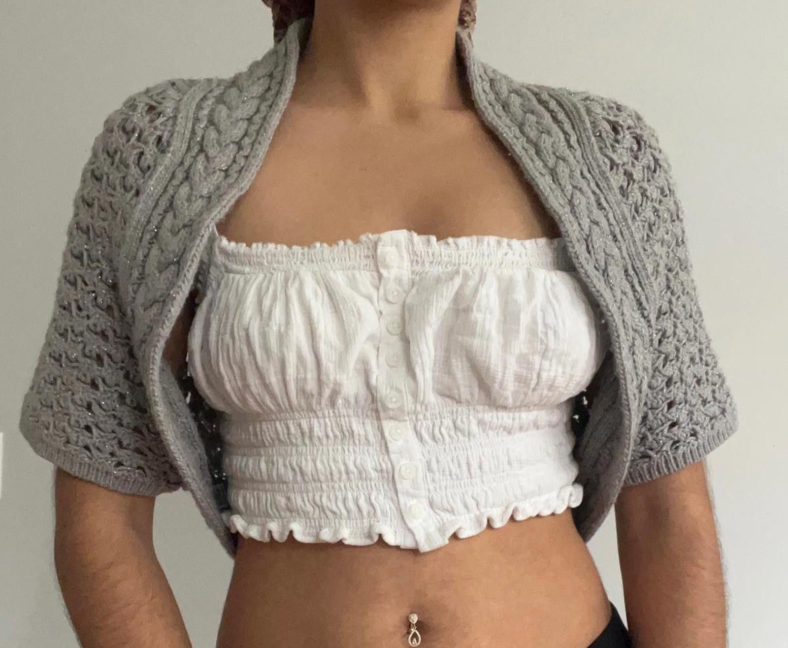 Other Women’s Grey knit bolo shrug Size L / US 10 / IT 46 - 6 Thumbnail