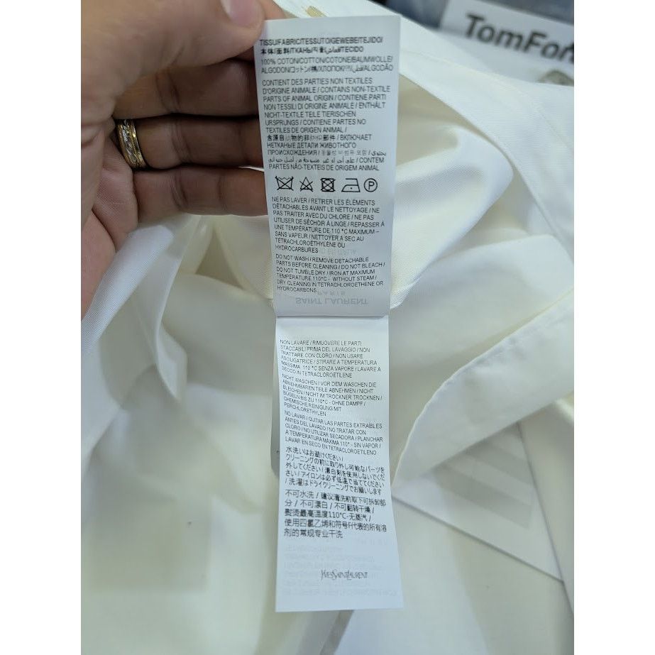 Saint Laurent Paris o1rshd1 Button Shirt in White Size US L / EU 52-54 / 3 - 14 Thumbnail