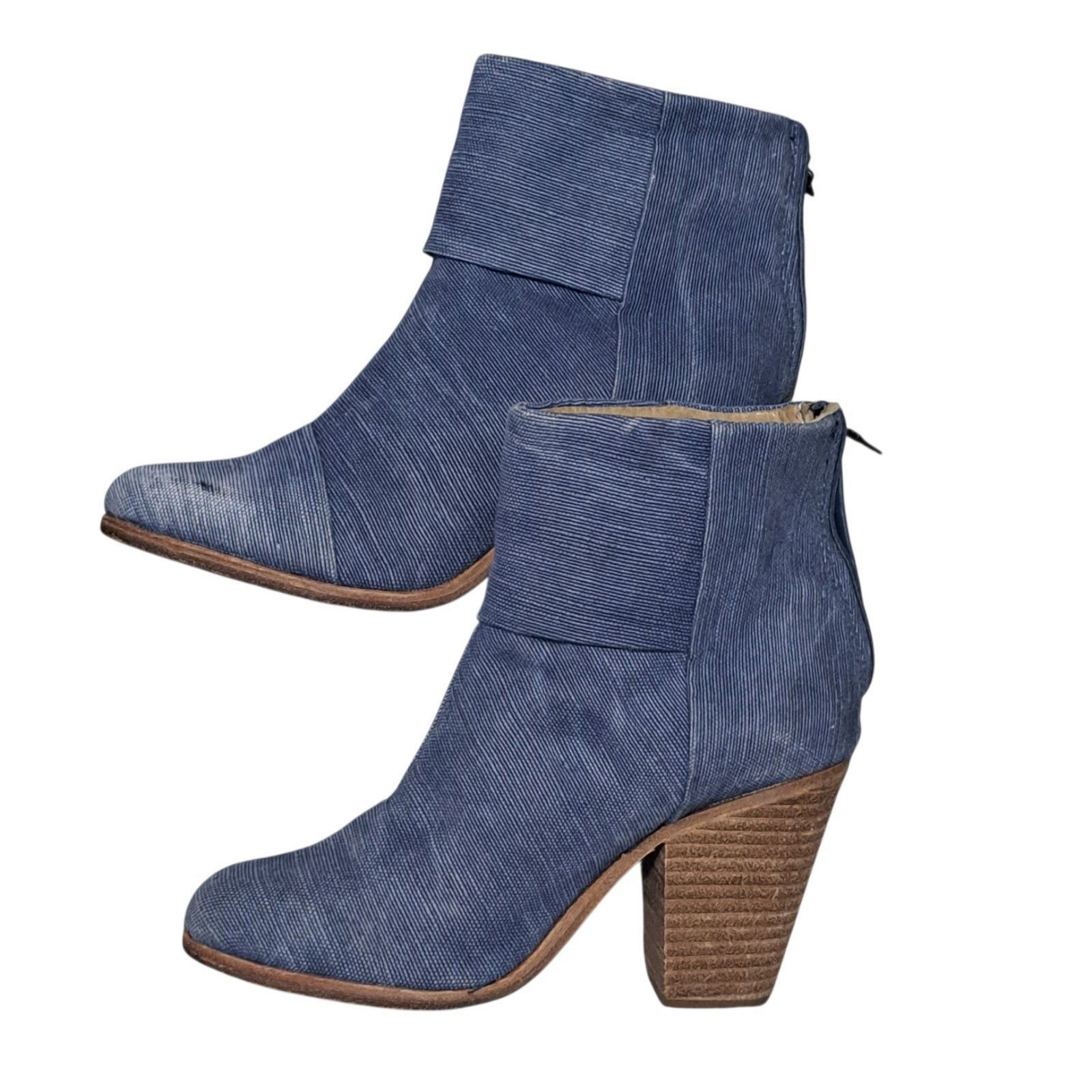 Rag & Bone Rag & Bone Newburry Canvas Stacked Heel Retro Chic Ankle Boo Size US 6 / IT 36 - 2 Thumbnail