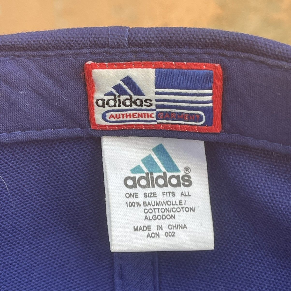 Adidas Vintage 90s Adidas Two-Tone Cap - Navy/Yellow Size ONE SIZE - 4 Thumbnail