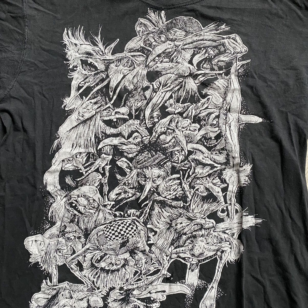 Vintage VERY RARE MUSHROOMS CREEPY FACES 90s VISUAL TRIP T SHIRT Size US L / EU 52-54 / 3 - 3 Thumbnail