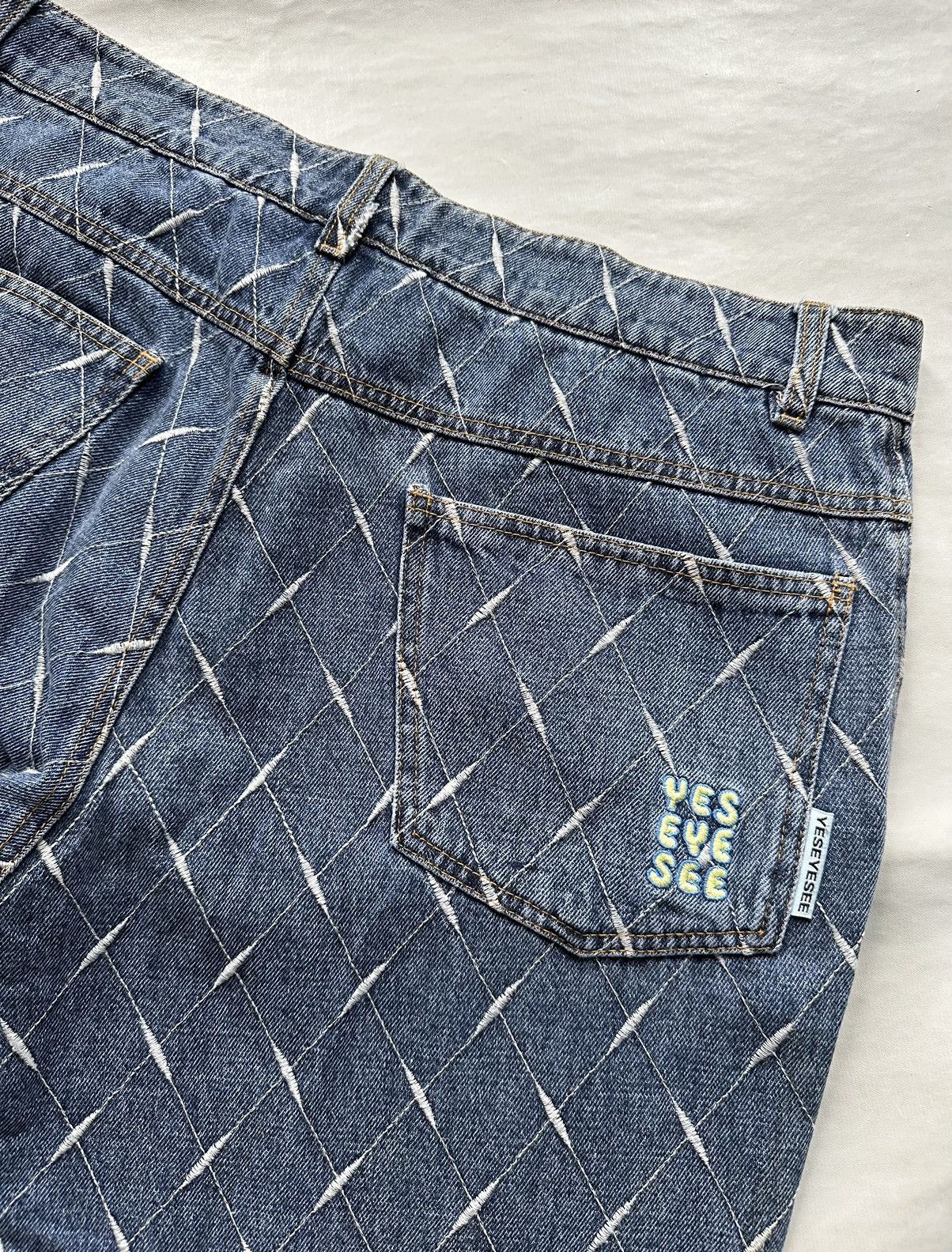 Designer × Uniform Bridge YESEYESEE Net Denim Pant Blue Size US 35 - 6 Thumbnail