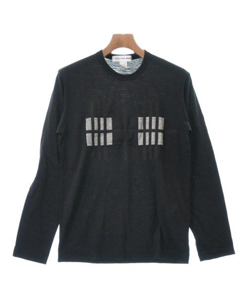 T-Shirts cut and sew long sleeve pullover crew neck Black