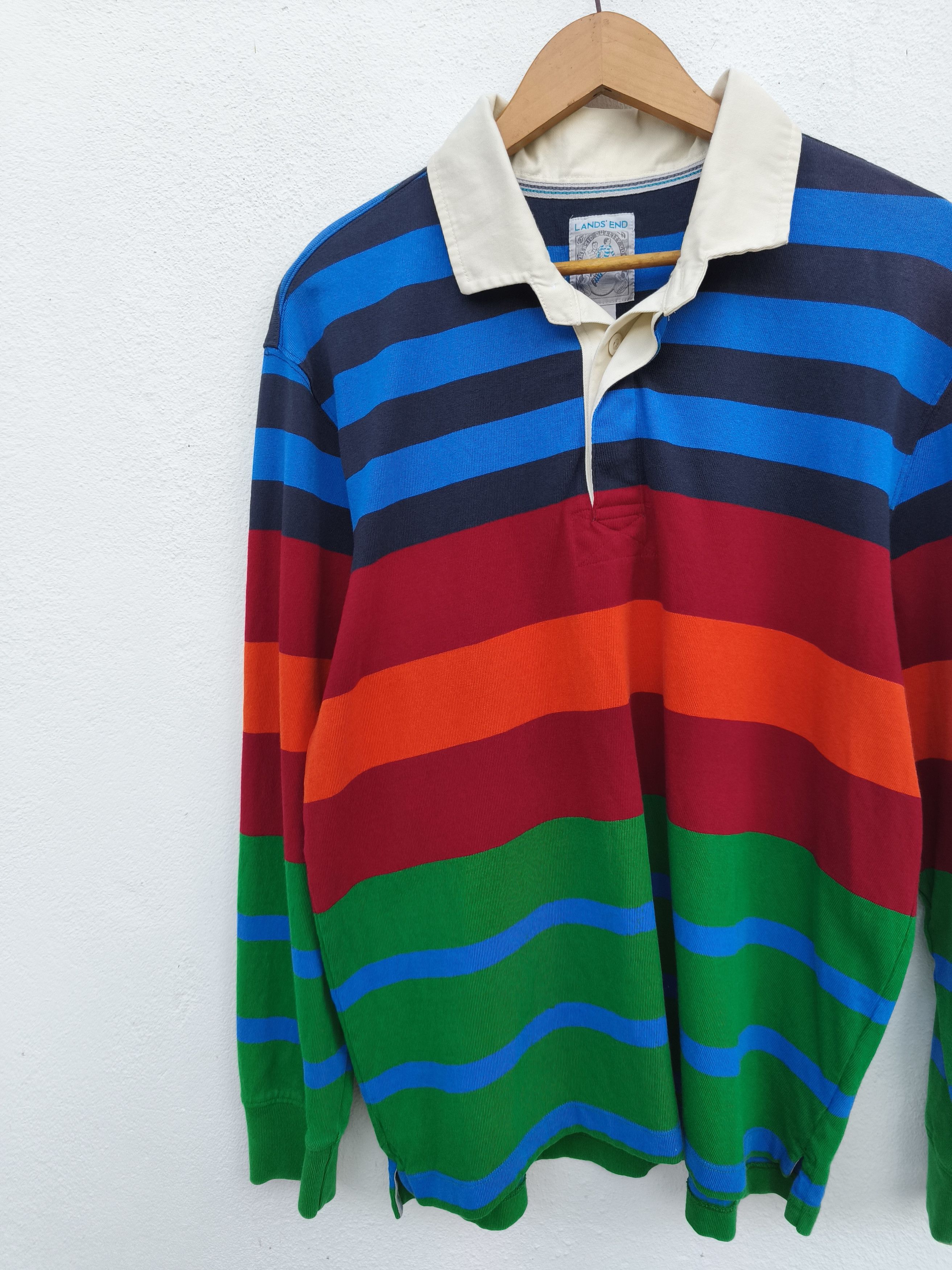 Lands' End Y2k Lands End Polo Rugby stripes multicolor Size US L / EU 52-54 / 3 - 2 Thumbnail