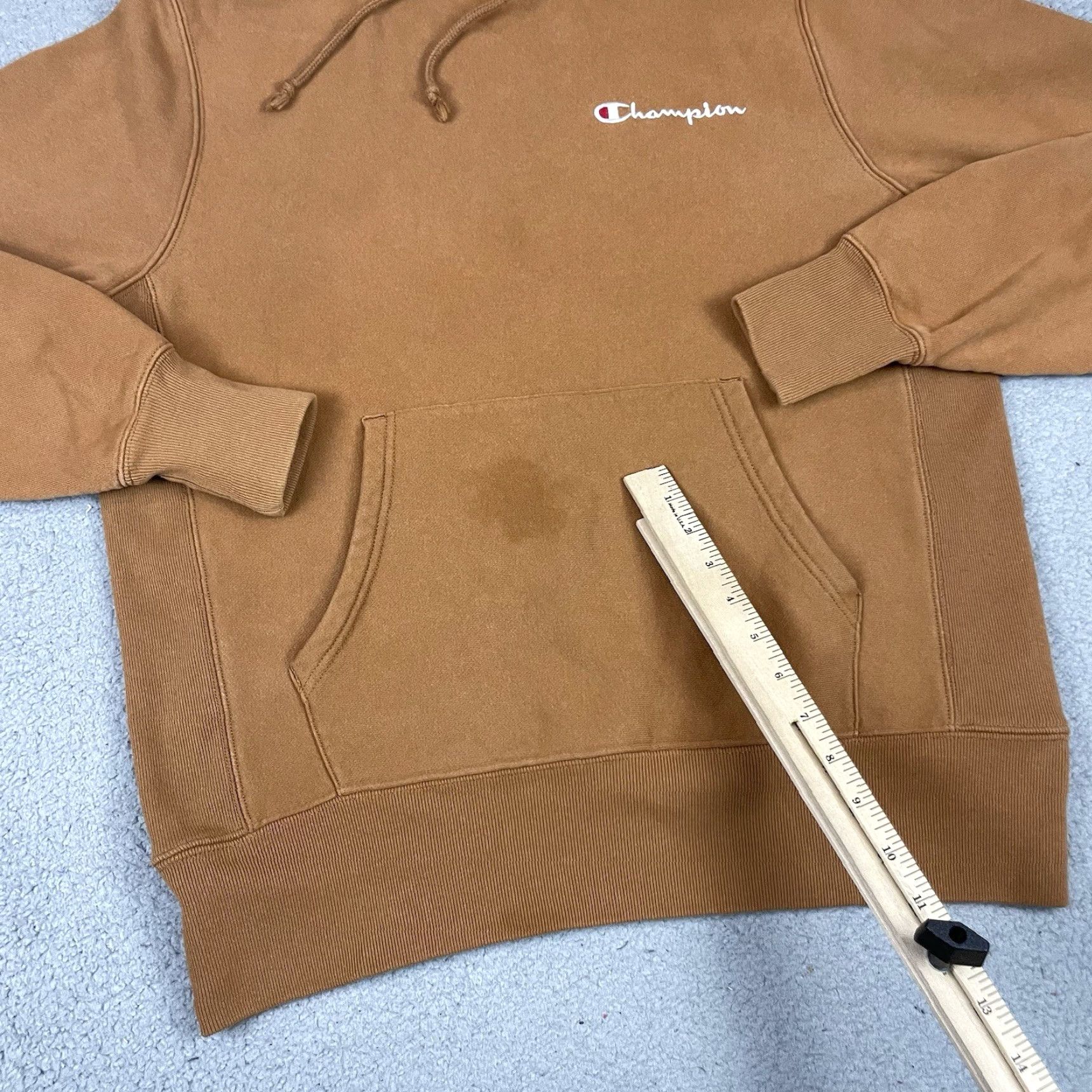 Champion VINTAGE Champion Sweatshirt Mens Medium Hooded Embroidered Reverse Weave Essential Brown/Black Size US M / EU 48-50 / 2 - 5 Thumbnail