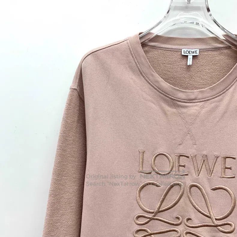 Loewe Loewe Light Pink Logo Embroidered Cotton Long Sleeve Sweat Size M / US 6-8 / IT 42-44 - 3 Thumbnail