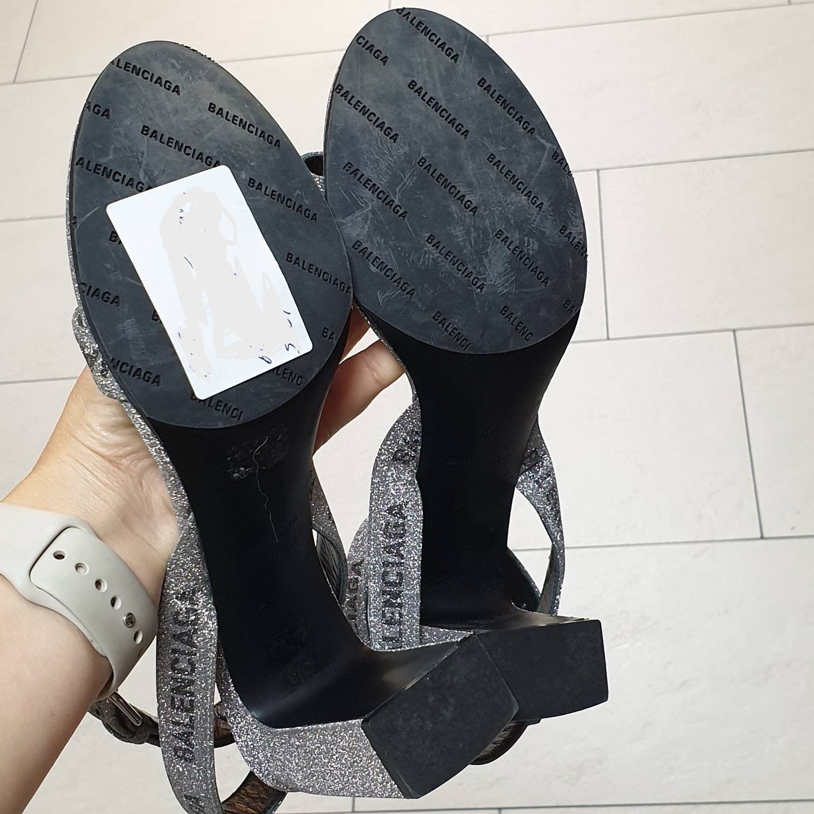 Balenciaga Balenciaga Round Glitter Logo Sandals Sz.38 Size US 7 / IT 37 - 8 Thumbnail