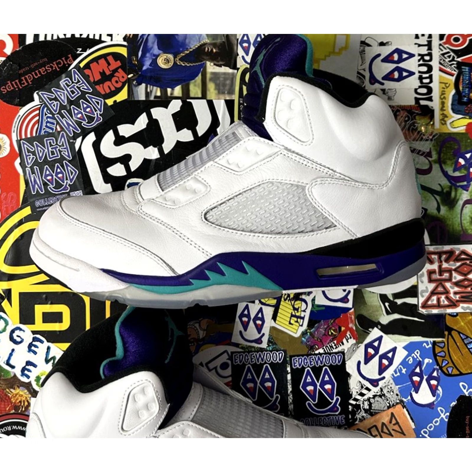 Jordan Brand Nike Air Jordan Retro 5 Fresh Prince NRG Men US 10 Purple Sneaker 2018 Athletic Shoes Mens Basketball Retro 90s Will Smith Jordan AV3919-135 Size US 11 / EU 44 - 5 Thumbnail