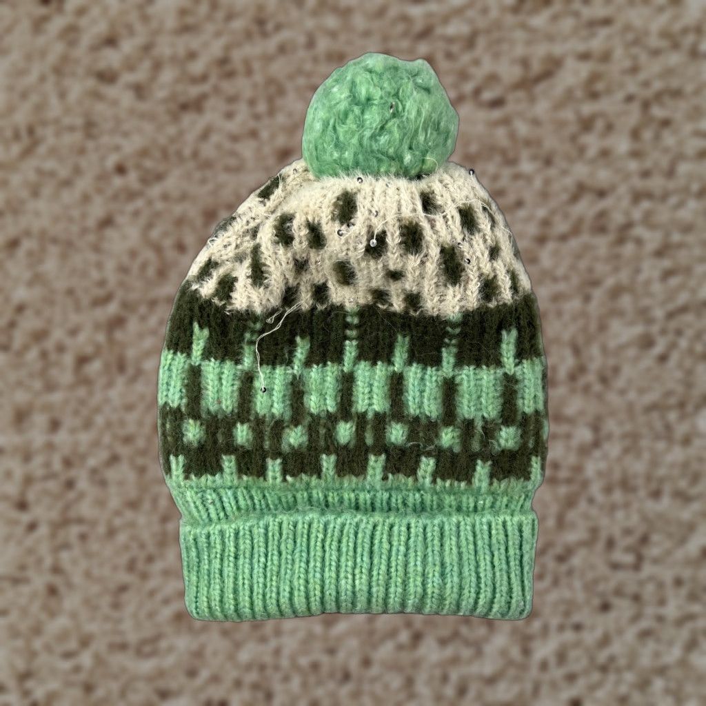 Vintage Universal Thread Beanie Womens One Size Green Nylon Blend Lined Ski Pom Size ONE SIZE - 1 Thumbnail