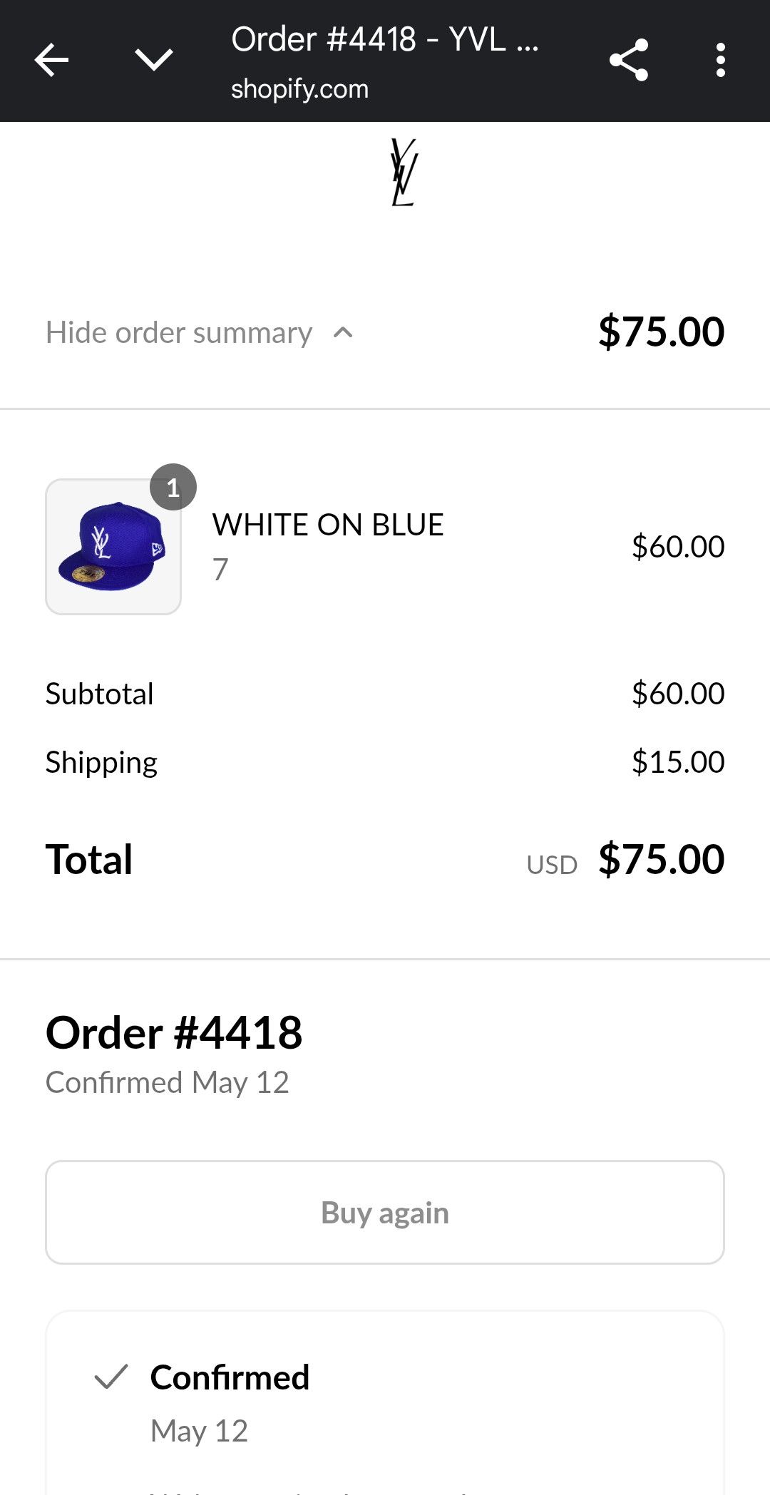 Playboi Carti YVL PLAYBOI CARTI HAT BLUE 7 Size ONE SIZE - 2 Thumbnail