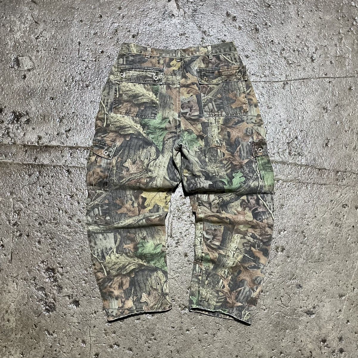 image of Crazy Vintage Carhartt Style Baggy Camo Workwear Cargo Pants, Men's (Size 36)